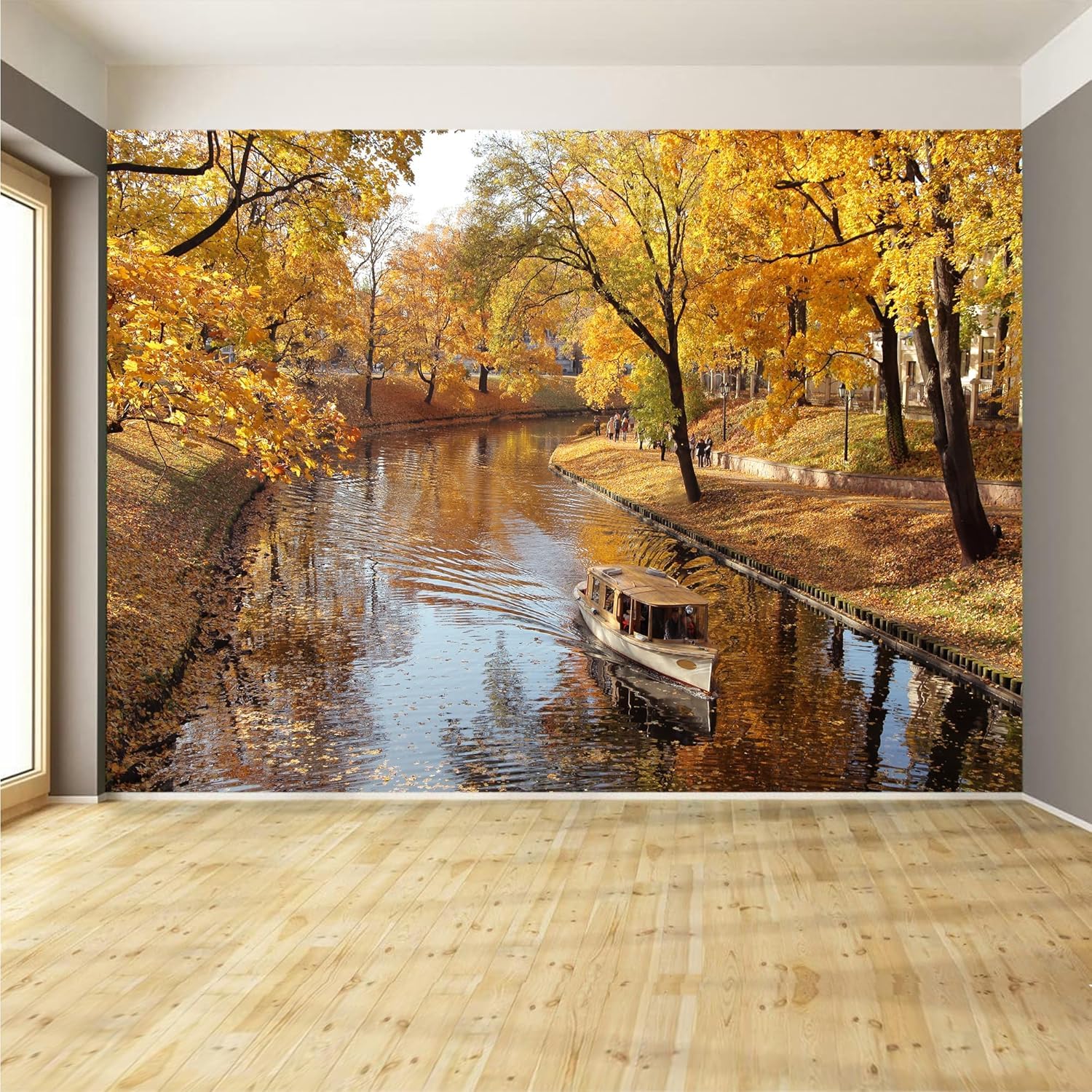 Panoramiczna tapeta drzewo włóknina krajobraz jesienny plakat Trompe l'oeil Mural 3D sztuka dekoracja ścienna salon sypialnia 450x315 cm 2664b
