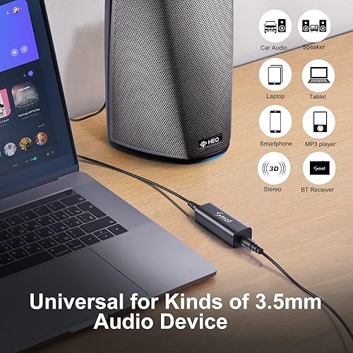 Miniatura 4 de Smof Aislador de ruido de bucle de tierra mejorado, filtro de ruido para audio de automóvilsistema estéreo doméstico (elimina el ruido del zumbido