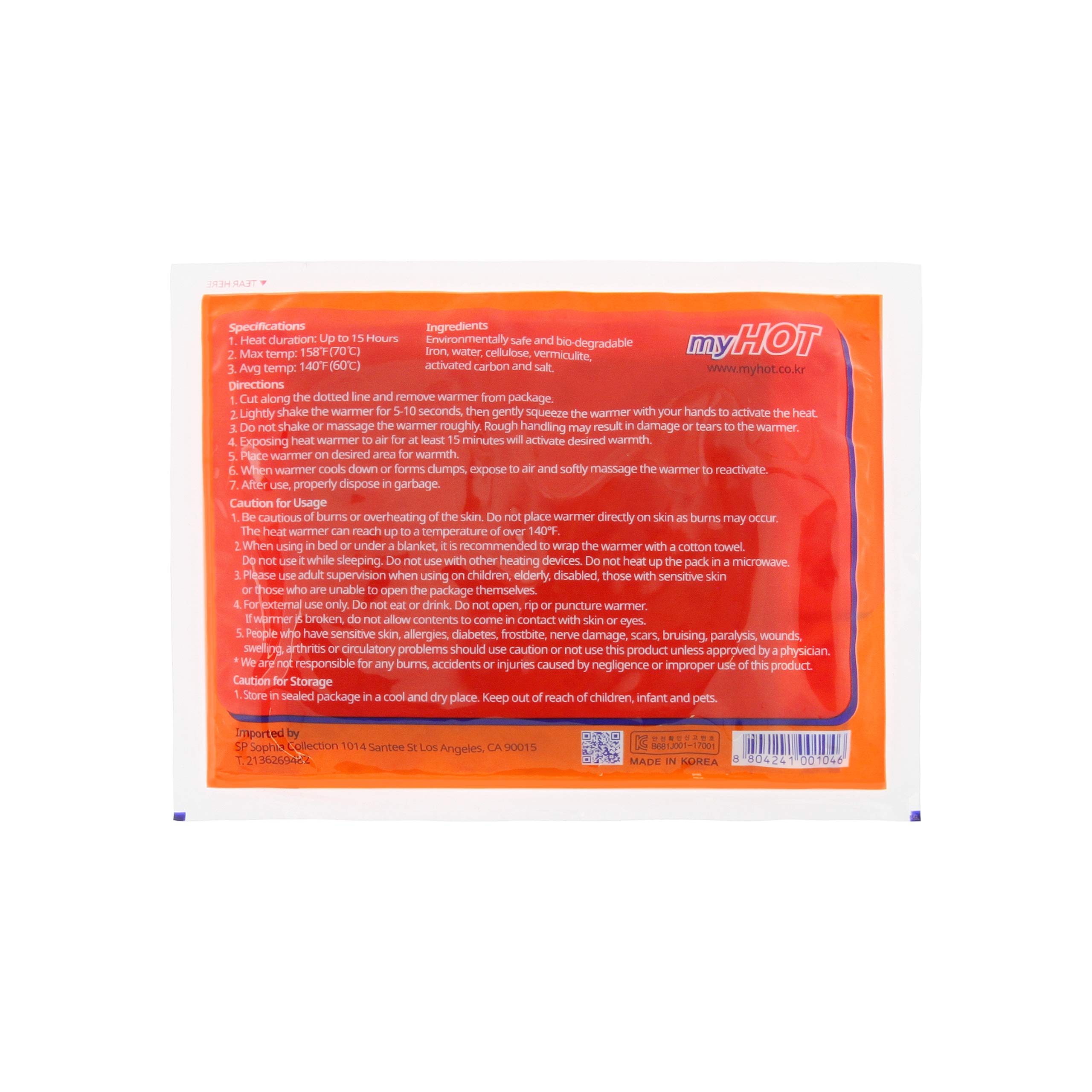 MyHot Pocket Hand and Body Warmer, Natural Long-Lasting Air Activated, Safe Lasting Between 8 to 15 hrs, No Battery Needed - Pocket Warmer 10 Count