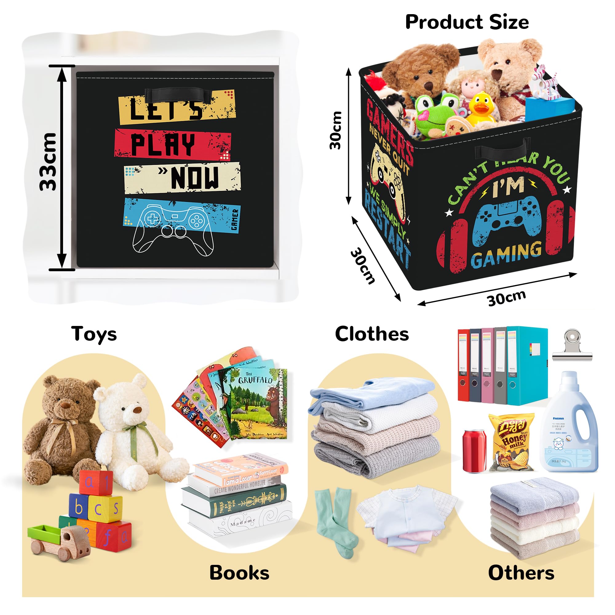 Clastyle Set di 3 Scatole Portaoggetti Animali Leone Cubo di Stoccaggio per Bambini Armadio Vestiti Cesto per Scaffali per Libri Blu Giraffa Volpe Scrigno dei Giocattoli della Scuola Materna