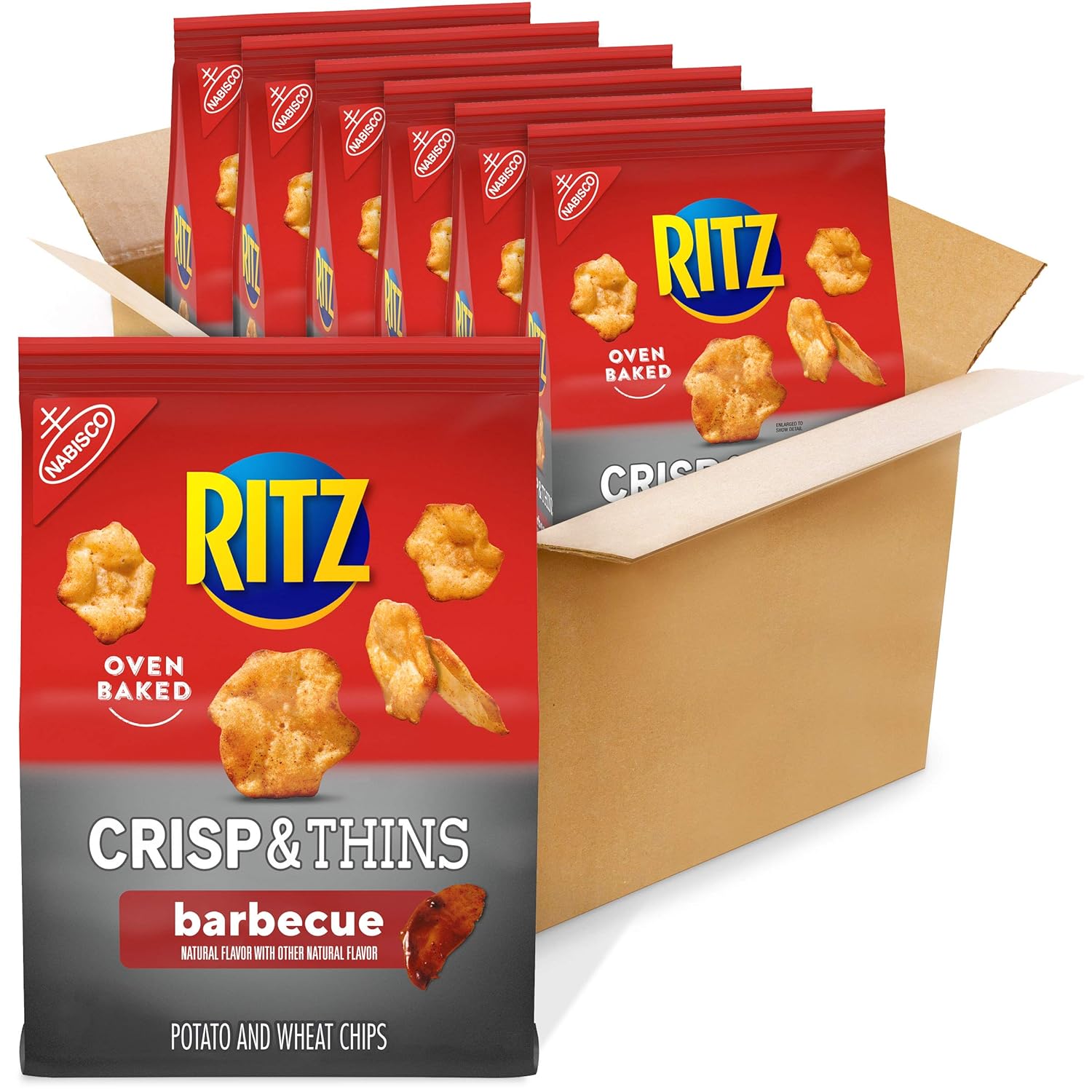 RITZ Crisp and Thins Barbecue Chips, 6 7.1 oz Bags