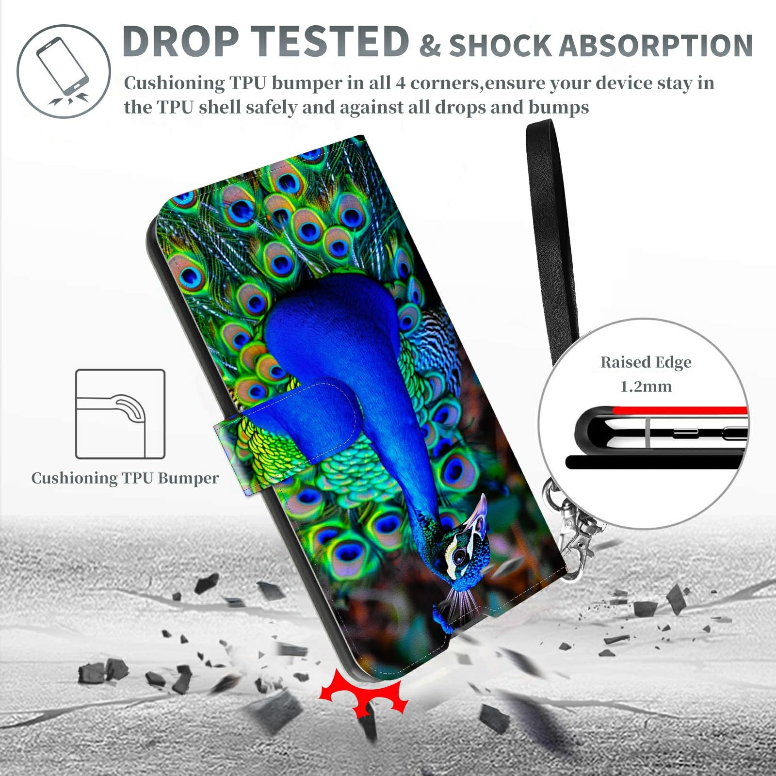 Amazon.com: SROJDHFJB Peacock for iPhone 16 Pro Wallet Case with