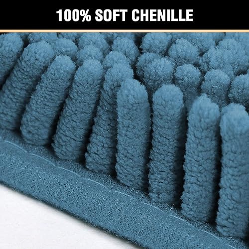 Miniatura 3 de Juego de tapetes de baño de microfibra afelpada, alfombrilla de felpilla, ultrasuave, lavable, secado rápido, absorbente, para dormitorio, cocina,