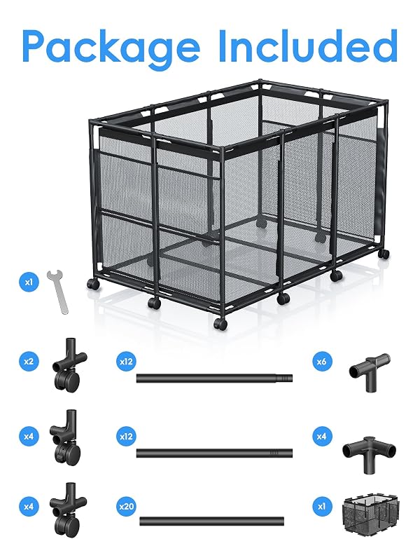 Kompoll Pool Float Storage - Rolling Mesh Pool Storage Bin for Noodles, Goggles, Floats & Balls, XXL Large Outdoor Pool Toy Organizer with Wheels for Swimming Accessories, Black by Kompoll - Used condition - Image 9