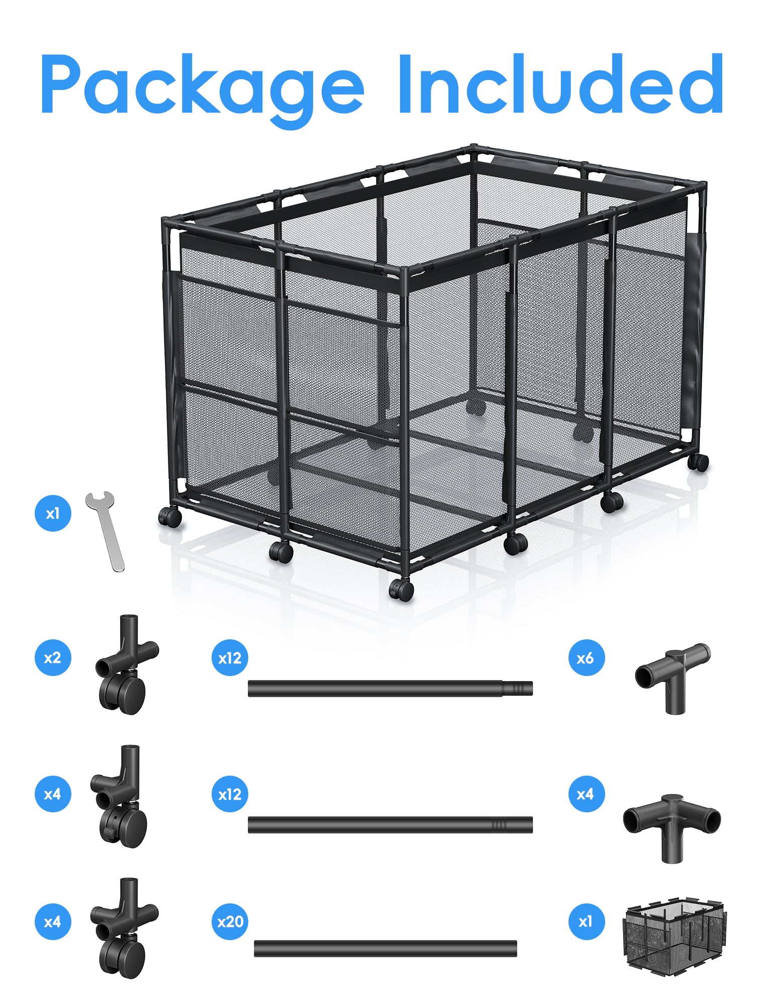 Contenitore galleggiante per piscina, contenitore per noodles, occhiali, galleggianti e palline, grande organizer per giocattoli da piscina all'aperto con ruote per accessori da nuoto, nero