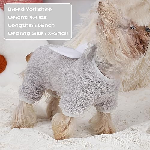 Miniatura 5 de Pijamas para perros pequeños, machos y hembras, ropa de invierno de forro polar, overol de terciopelo ligero para mascotas, pijama, ropa para gatos,