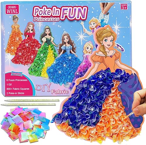 JRD&BS WINL Kit de arte Poke in Fun para niños, juguetes de 3 a 12 años de edad, princesas creativas 3D para niñas, regalos de cumpleaños para niños