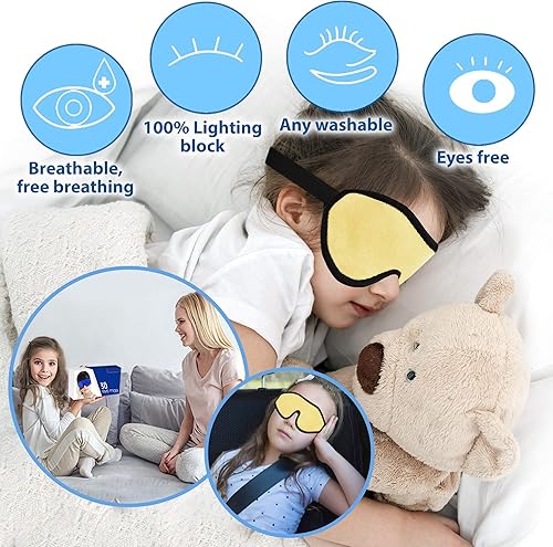 Miniatura 10 de Antifaz para dormir para niños con luz de bloqueo  Máscara de ojos contorneada 3D de espuma viscoelástica  Cubierta de ojos y máscara de sueño de