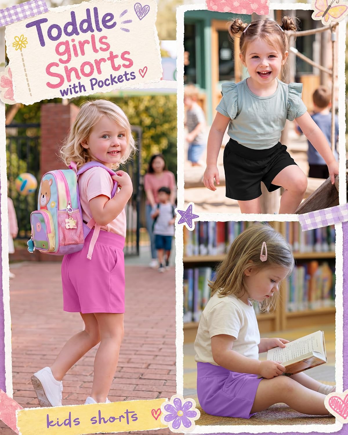 3 Pack Toddler Girls' Shorts 18M-5T