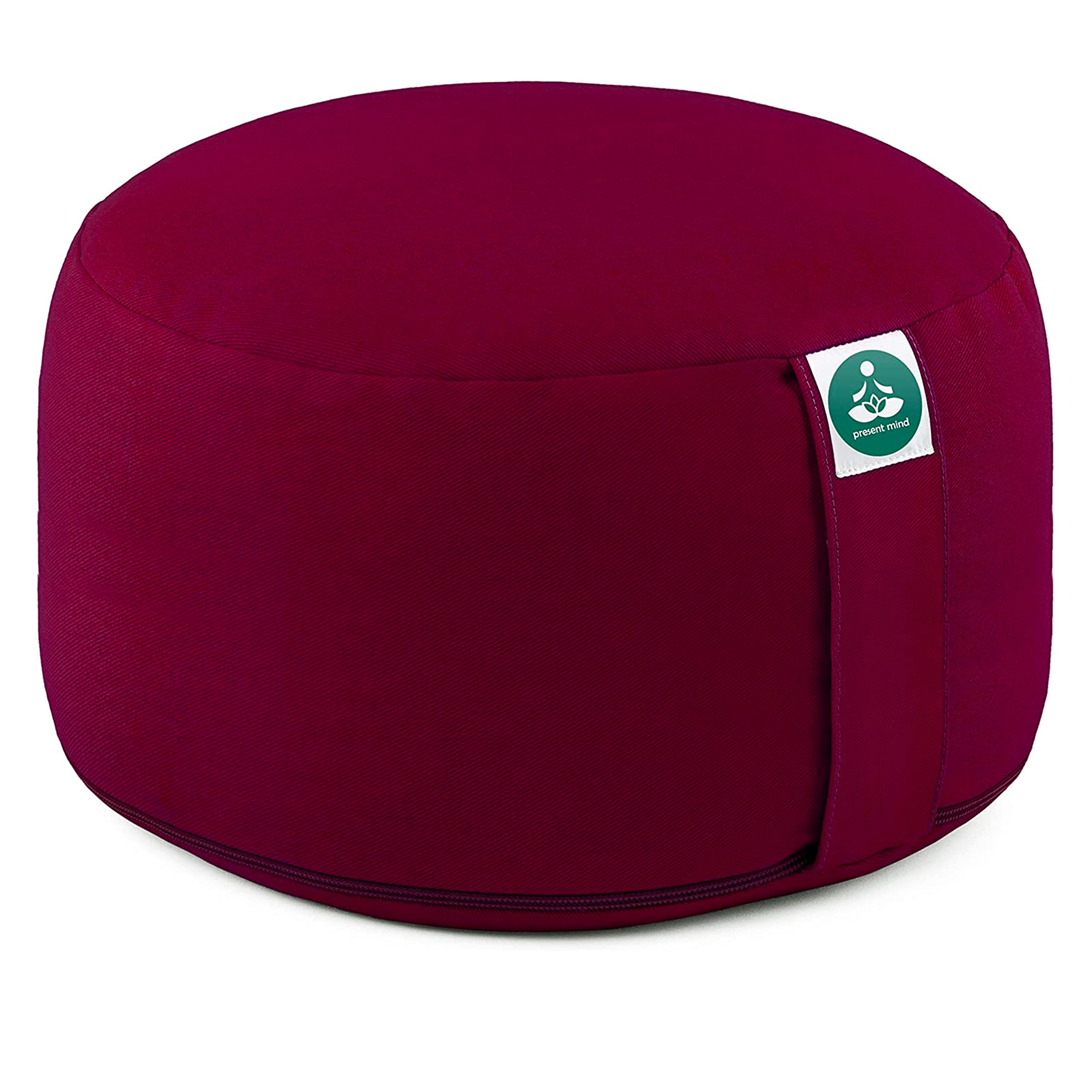 Present Mind Cuscino Meditazione Yoga Zafu, Altezza 20 cm, Rivestimento in Cotone Lavabile