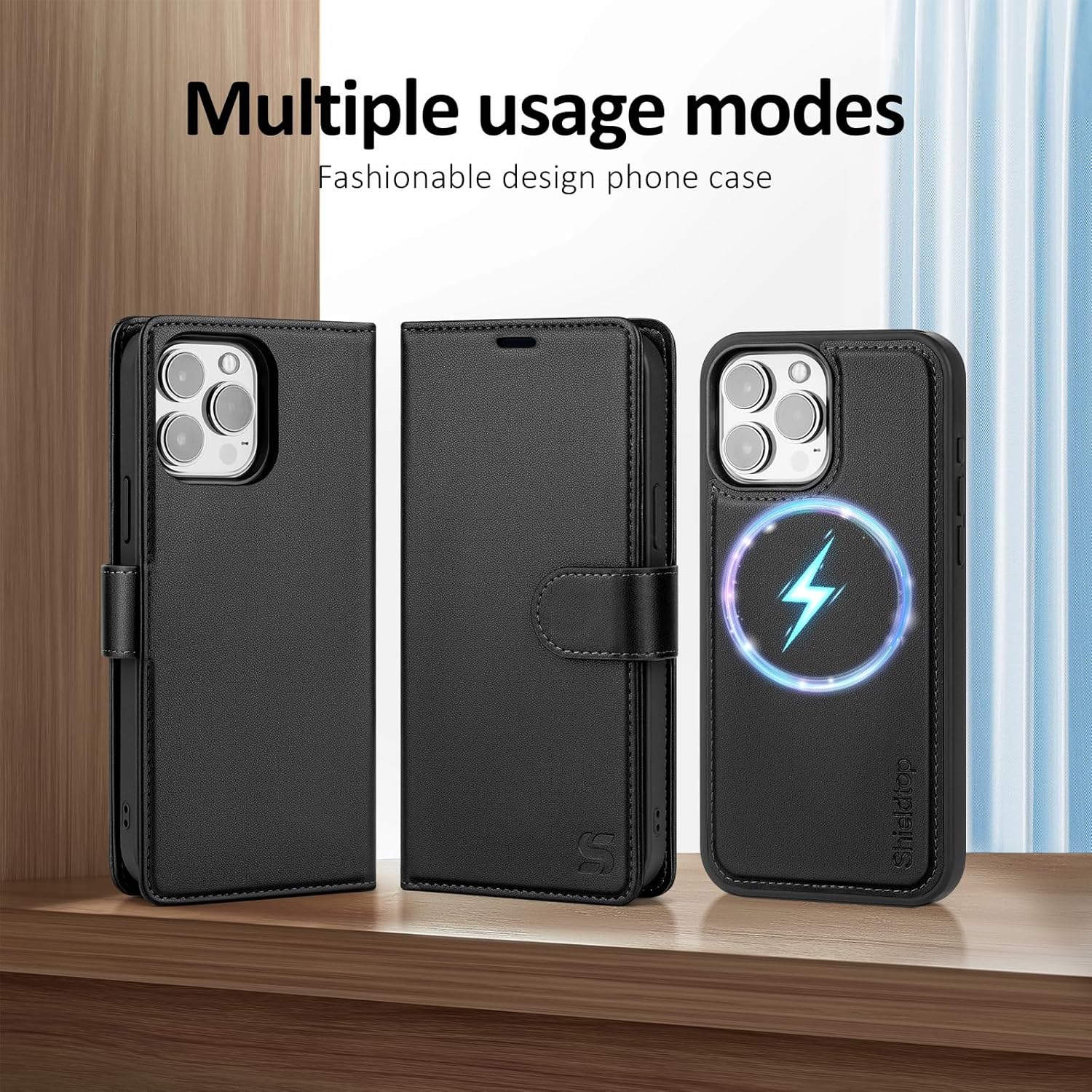 Compatible with Magsafe Magnetic 2 in 1 Detachable iPhone 14 Pro Max Wallet Case with Card Holder Credit Slots Men Women,PU Leather RFID Blocking Flip Kickstand for Apple 14 Pro Max,Black - Image 6