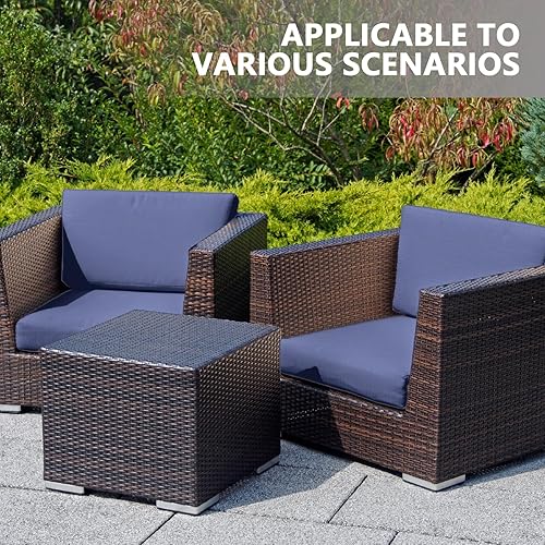 Miniatura 7 de SUSIE'S GARDEN Fundas de cojín de patio al aire libre, fundas impermeables de repuesto con cremallera para 5 piezas de muebles de patio, fundas para