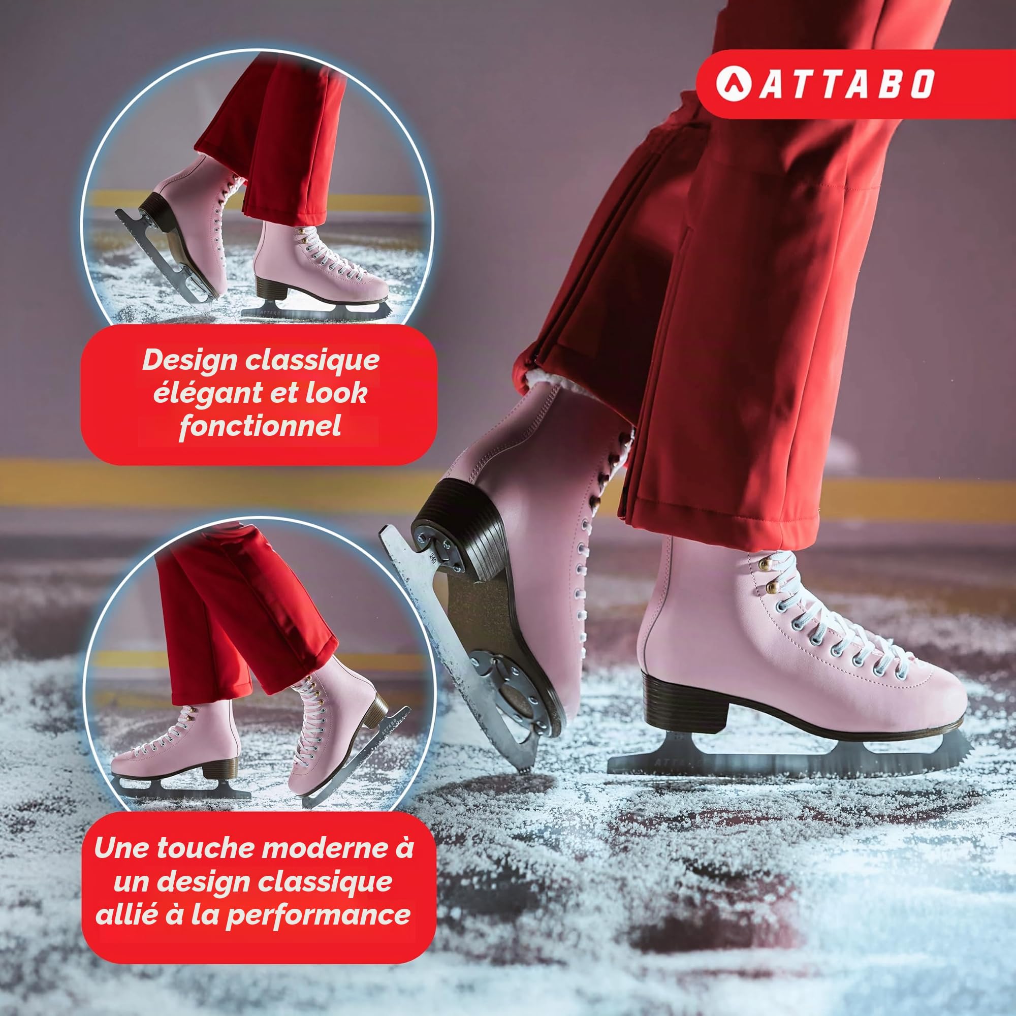 ATTABO Isla Patins à Glace pour Femmes