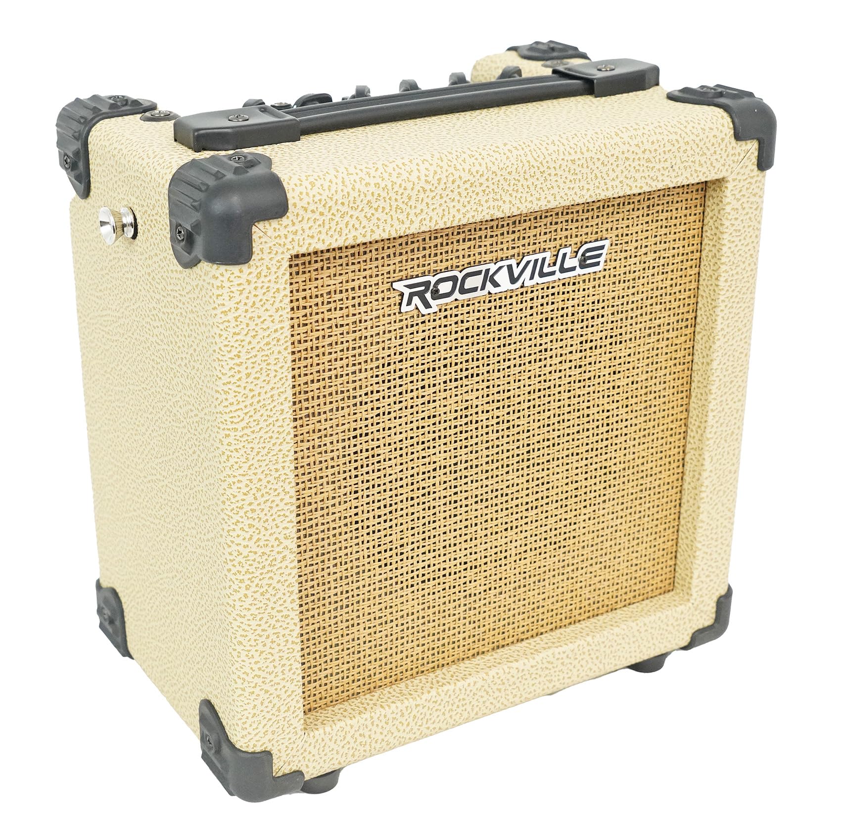 Rockville G-Charge 20 Beige Rechargeable Guitar Amplifier w/Reverb+Microphone