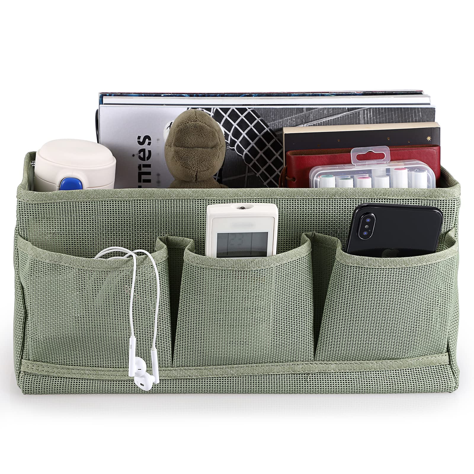 IGNPION Caddy de rangement en filet à suspendre au chevet, poches pour lit, paniers pour dortoir, organisateur de lit, sac de rangement polyvalent à suspendre pour la maison, le bureau, l’école, le