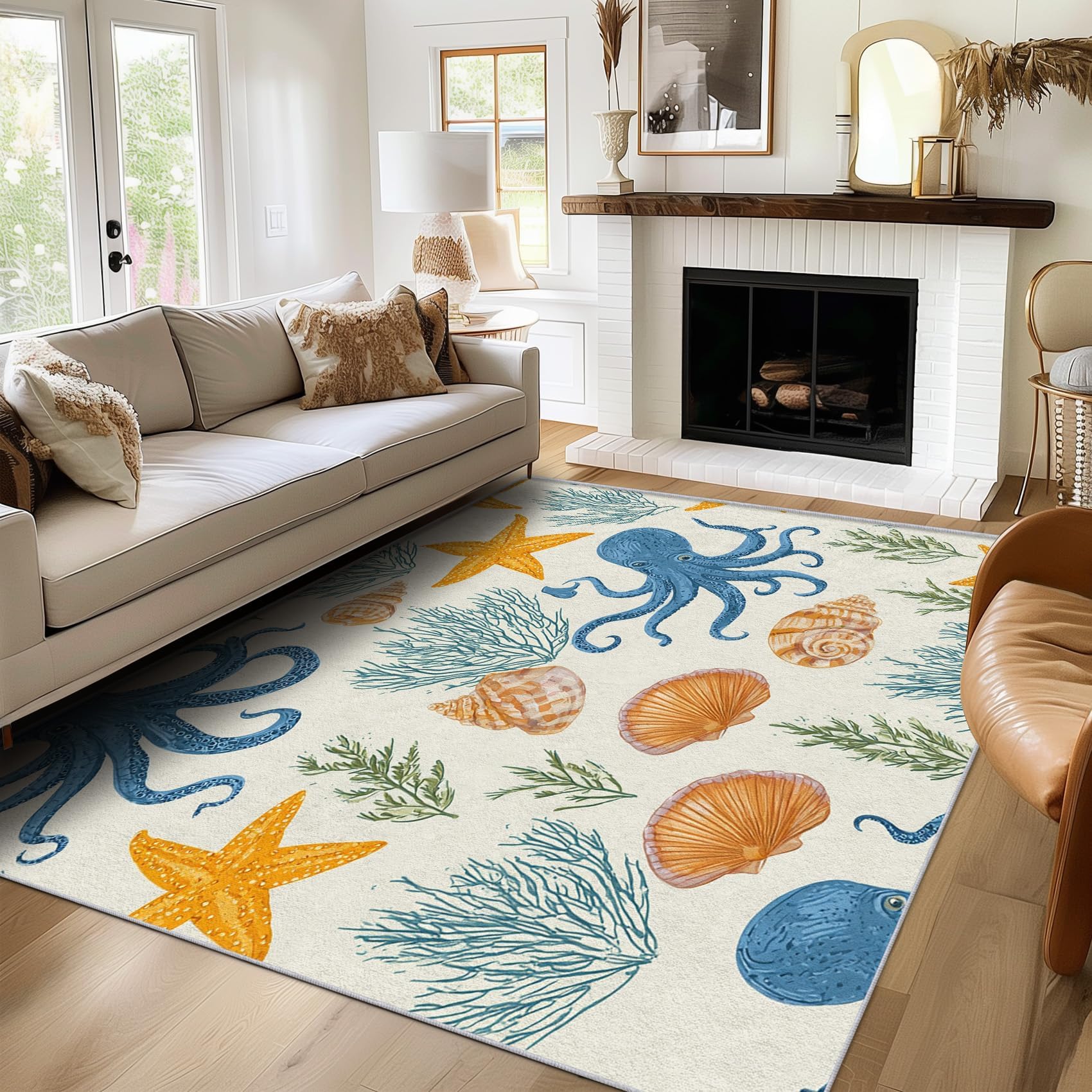 Tapis de chambre lavable en machine résistant et fin doux