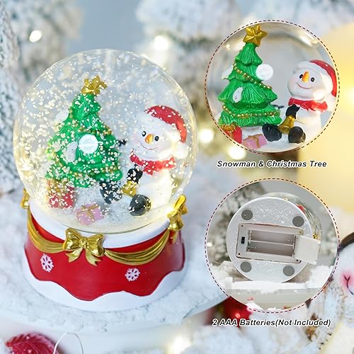 Miniatura 3 de Vela de Navidad sin llama, globo de nieve, USB, funciona con pilas, remolino iluminado, velas brillantes de agua para el hogar, decoración interior