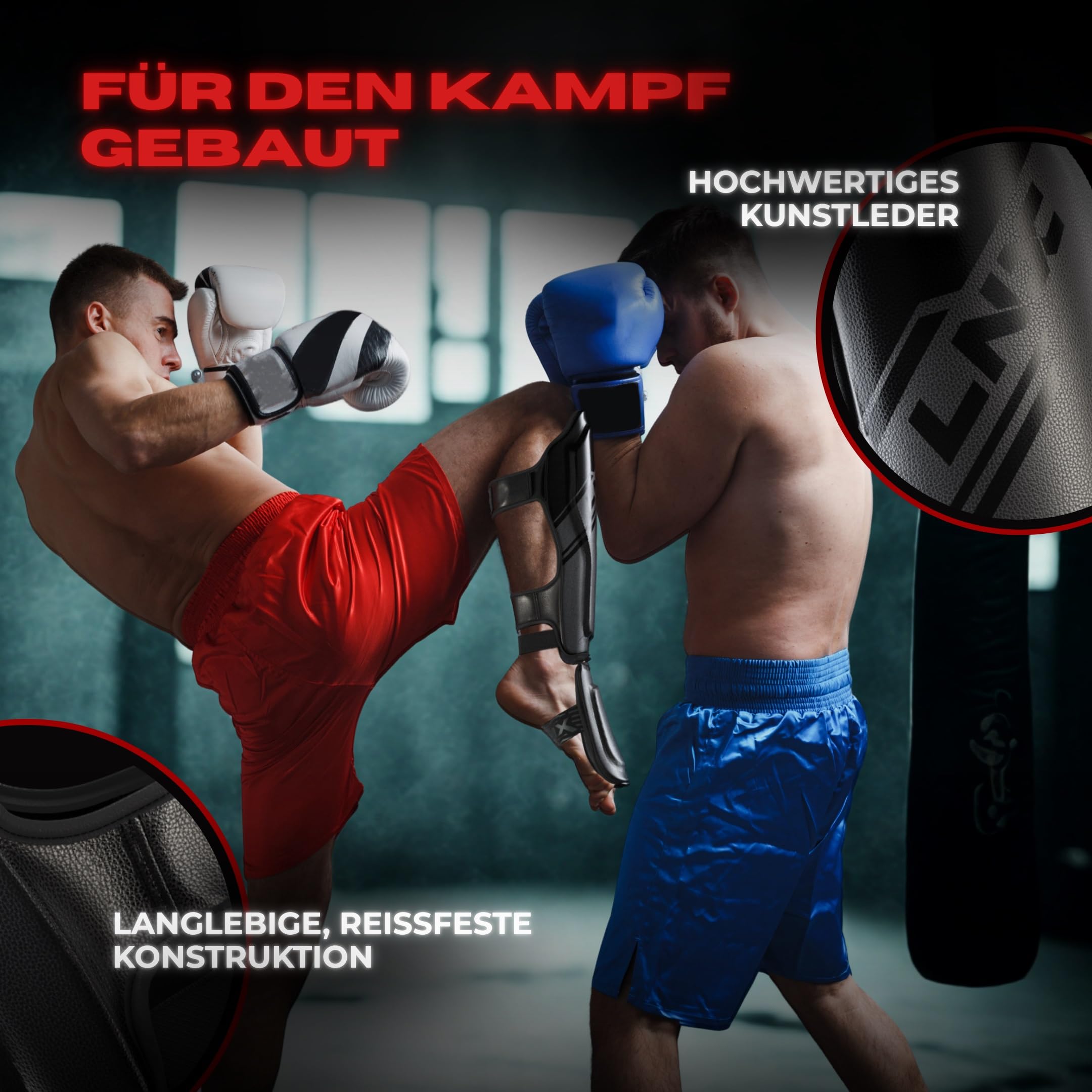 LNX Schienbeinschoner Muay Thai Pro Fight - Schienbeinschutz für Kampfsport Kickboxen Spannschützer S M L XL schwarz Herren Damen