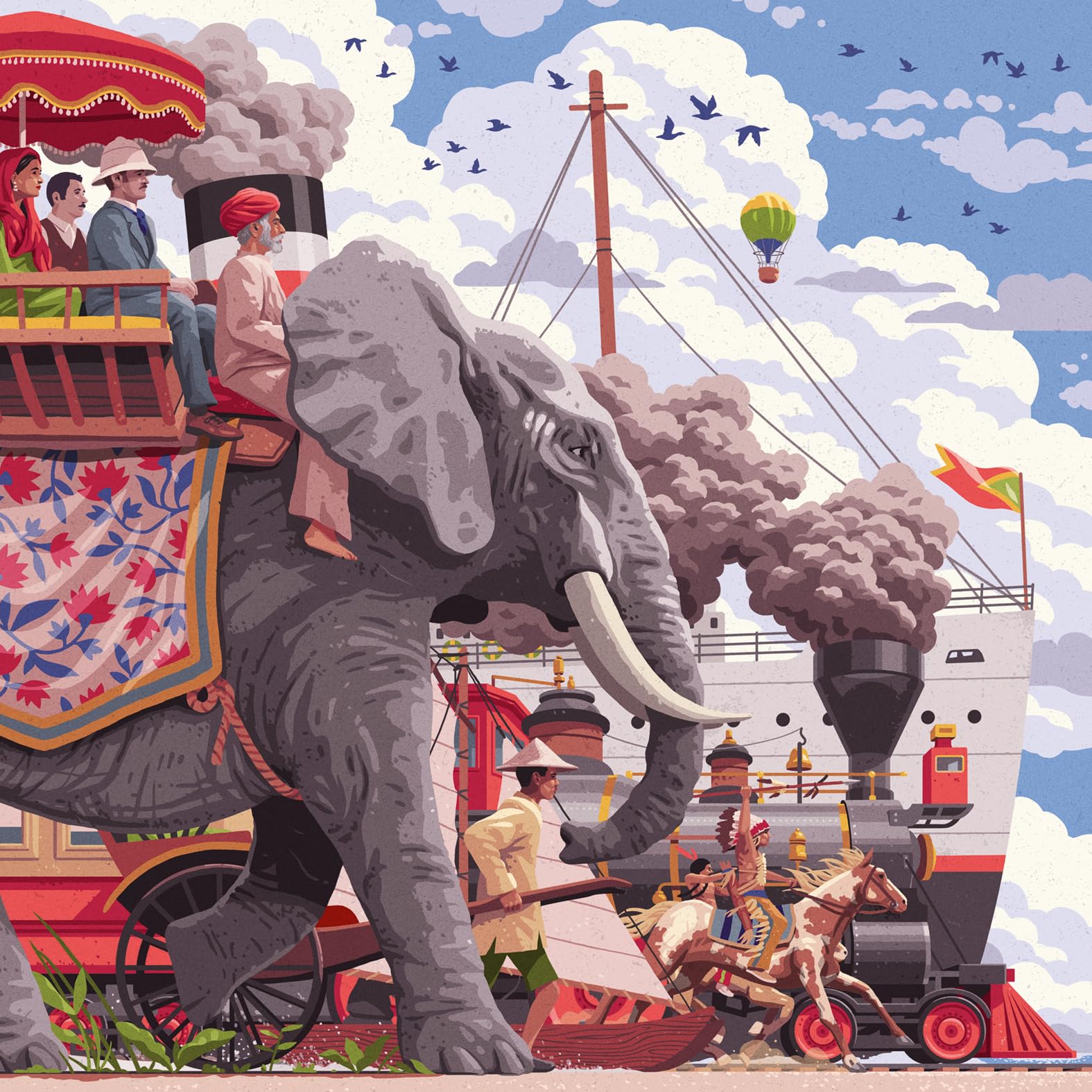 Ravensburger 12001201 - Around the world in 80 days - 750 pieces jigsaw puzzle – Puzzle for adults and kids age 14 years up,