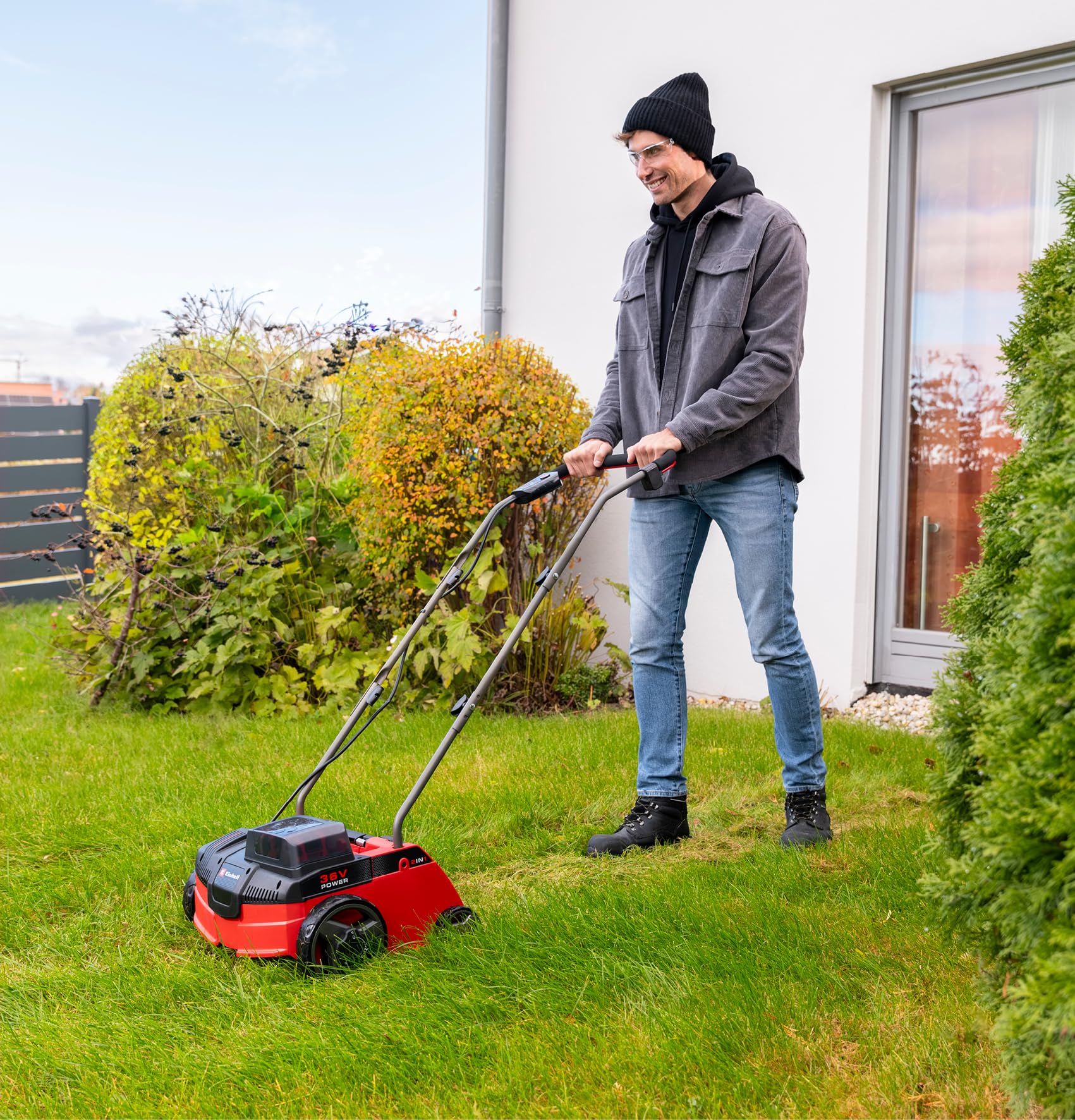 Einhell Akku-Vertikutierer-Lüfter GC-SA 36/31 Li-Solo | PXC | 36 V | 31 cm Arbeitsbreite | einstellbare Arbeitstiefe | Messer- & Lüfterwalze | ohne Akku