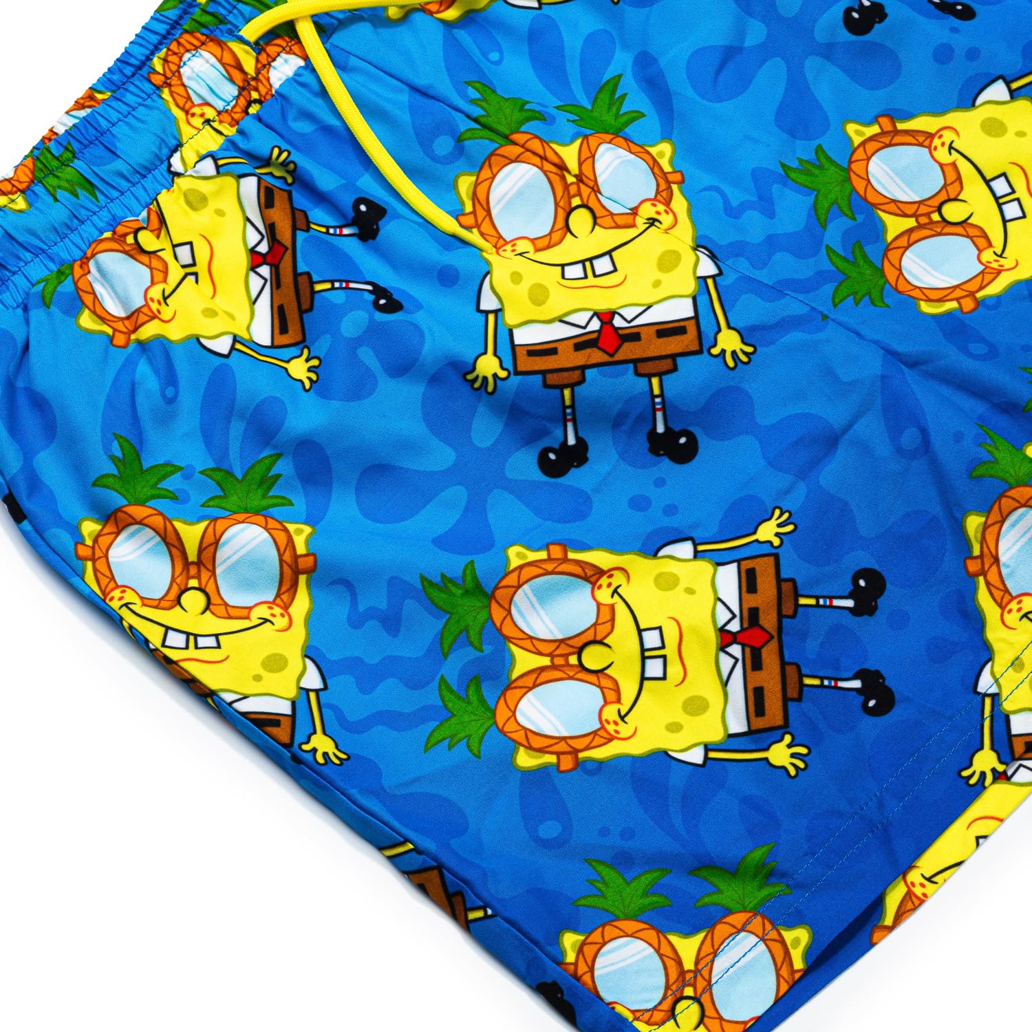SPONGEBOB SQUAREPANTS Conjunto de natación para niños, chaleco de erupción de 2 piezas y pantalones cortos, traje de baño para niños con cremallera trasera, ropa de playa para vacaciones, edades de 4