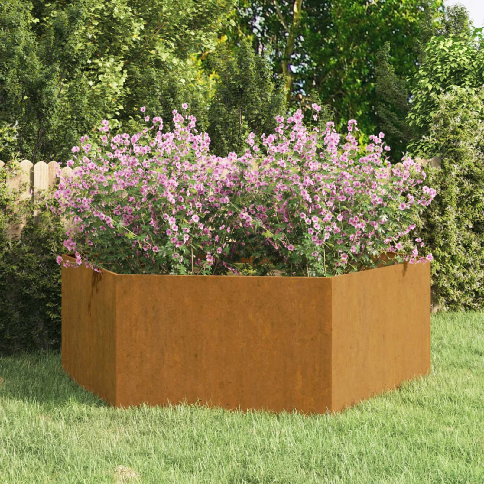 ZEYUAN Jardinera, Jardineras Exterior, Macetero Exterior, Huerto Urbano Terraza, de Acero corten Gris 120x120x45 cm
