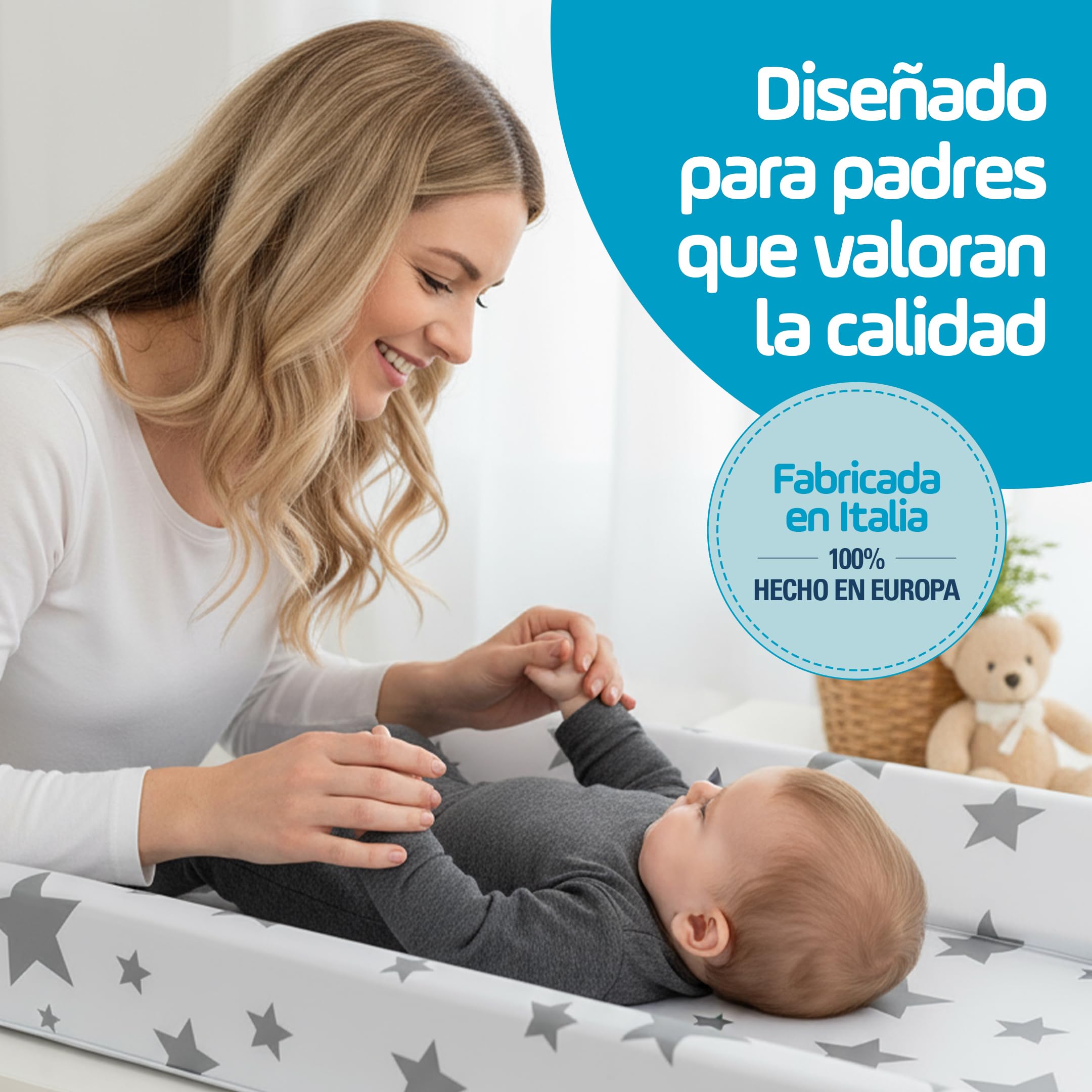 Plastimyr - Cambiador Flexible Bebe - Cambiador Bebe Impermeable - 81 x 50 x 9 cm