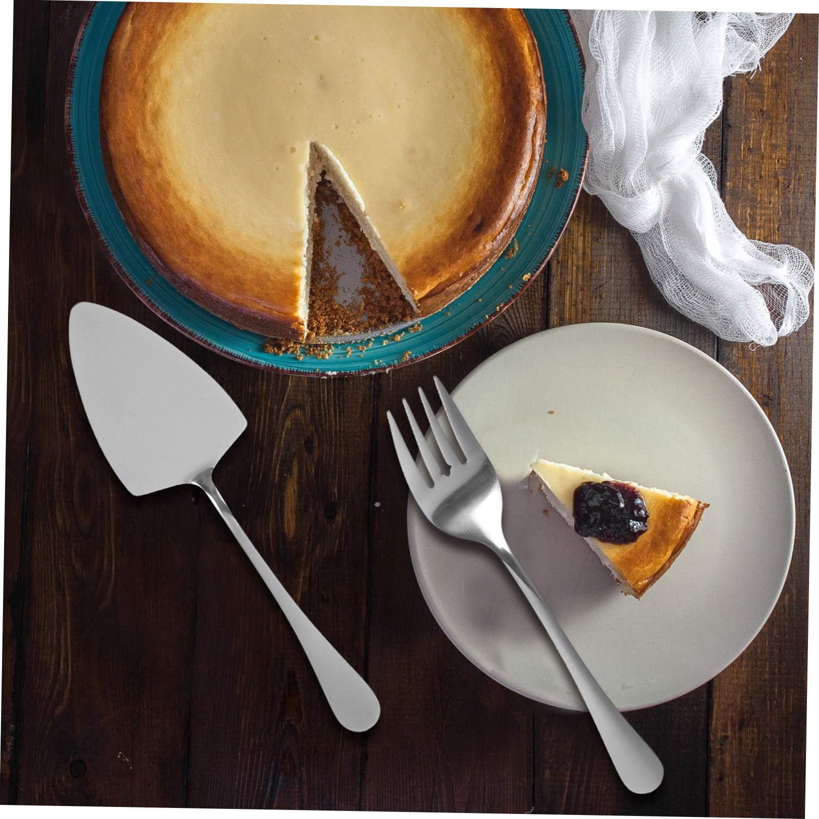 Tortenschneider und Servierset mit Hoher Härte Edelstahl 12 Zoll Modernes Design Praktisches Backzubehör für Kuchen und Pizza für Zuhause und Feierlichkeiten