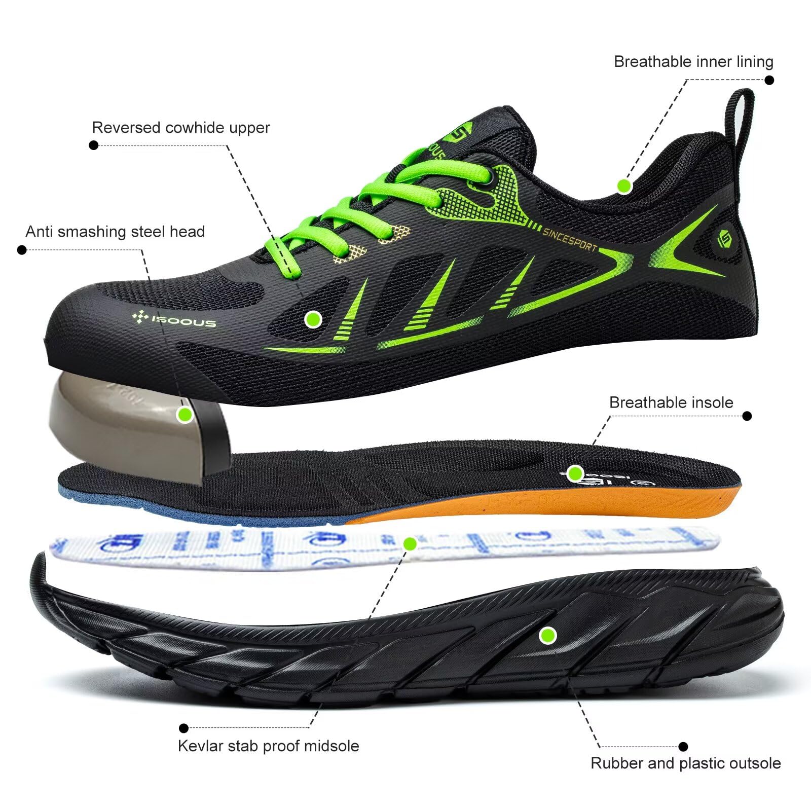 Scarpe Antinfortunistiche Uomo Leggere Scarpe da Lavoro Donna Comodo con Punta in Acciaio Antiscivolo Scarpe Sicurezza