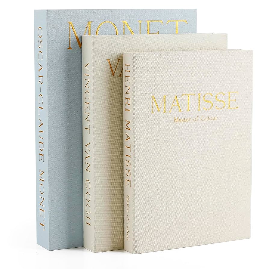 Set of 3 Linen Decorative Books for Home Decor,Modern Faux Decorative Book Stack for Decoration,Fashion Design Fake Books for Coffee Table/Bookshelf/Mantel Decor (Blue)