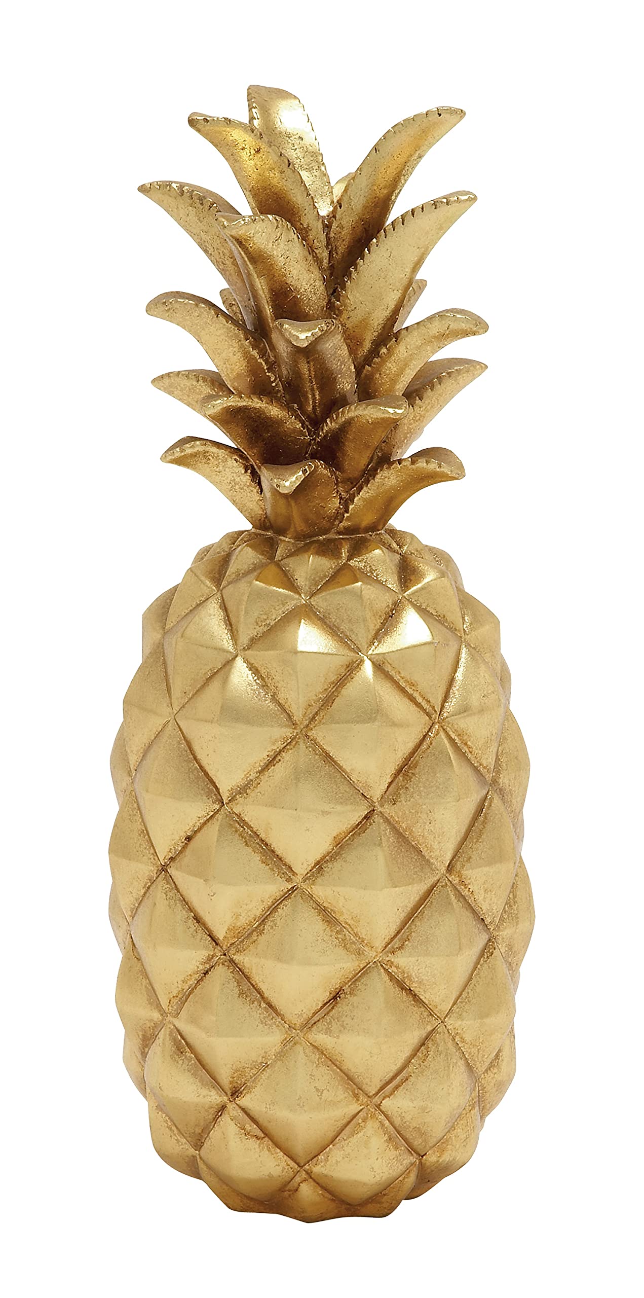 Deco 79 62361 Poly Stone Gold Pineapple Home Decor Product, 7