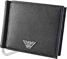 Giorgio Armani アルマーニ マネークリップ レザー 黒 箱付き GIORGIOARMANI ロゴ レザーカードケース マネークリップ付き財布