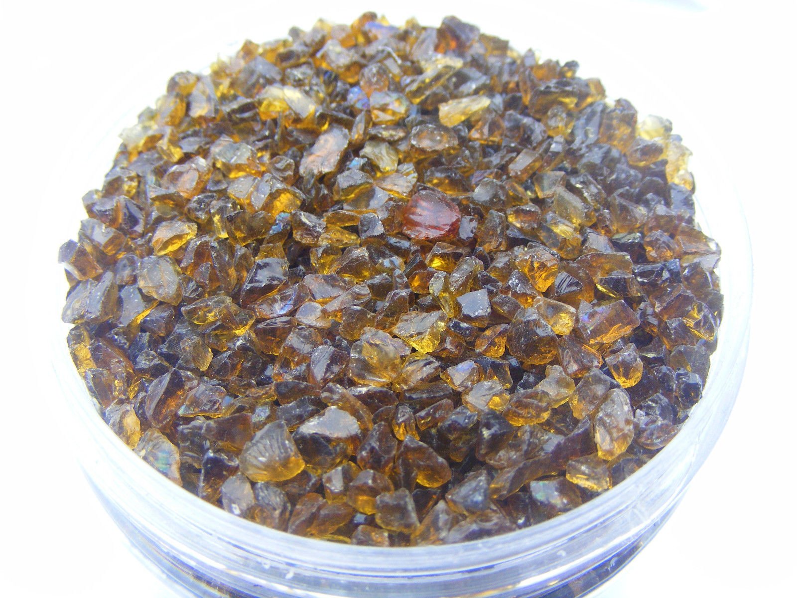 Decorative Honey Amber Glass Chippings 3-8 mm (1Kg Jar) Garden, Floristry, Arts & Crafts