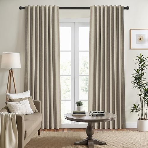 Miniatura 7 de Cortinas opacas de 54 pulgadas de largo, juego de 2 paneles para sala de estar, dormitorio, pestaña trasera, aislamiento térmico, cortinas opacas