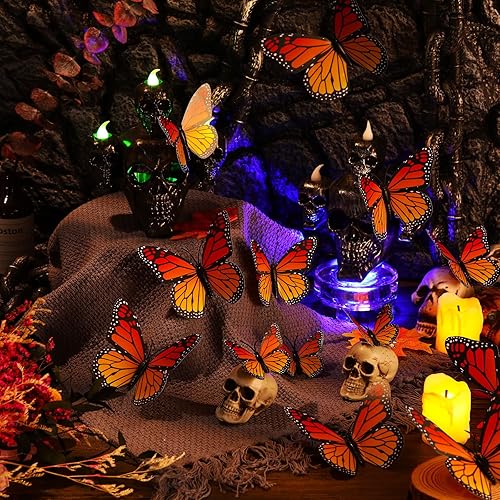 Miniatura 5 de Pinzas para el cabello de mariposa Monarch Orange Butterfly Barrettes Halloween 3D pinzas de mariposa para el cabello, lindos accesorios para el