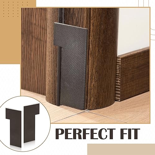 Miniatura 4 de Zonon Sellos autoadhesivos para esquinas de puerta, burletes para puerta, marco de sellado de espuma para protección contra la intemperie, Marrón