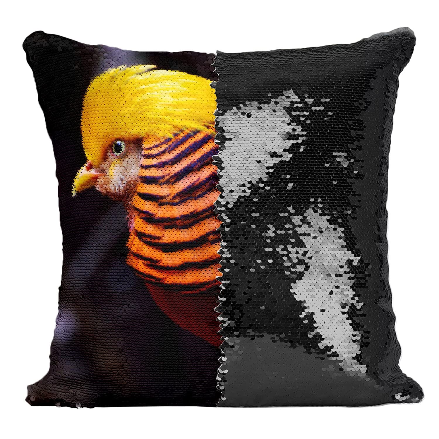 Coussin paillettes noir faisant doré de style vie sauvage pour décoration raffinée