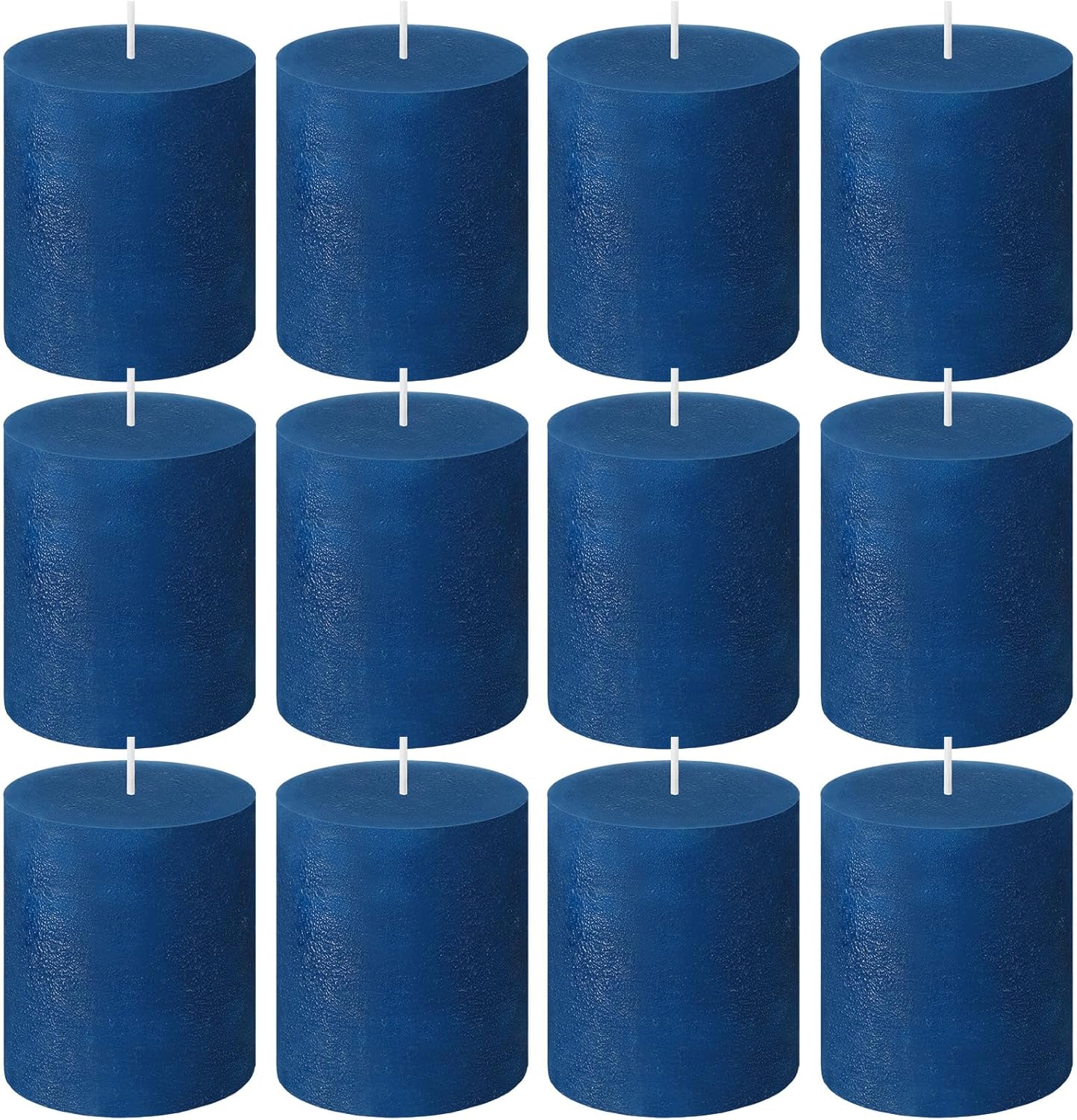 MTLEE 12 Pack Wedding Pillar Candles 3 x 3 Inch Smokeless