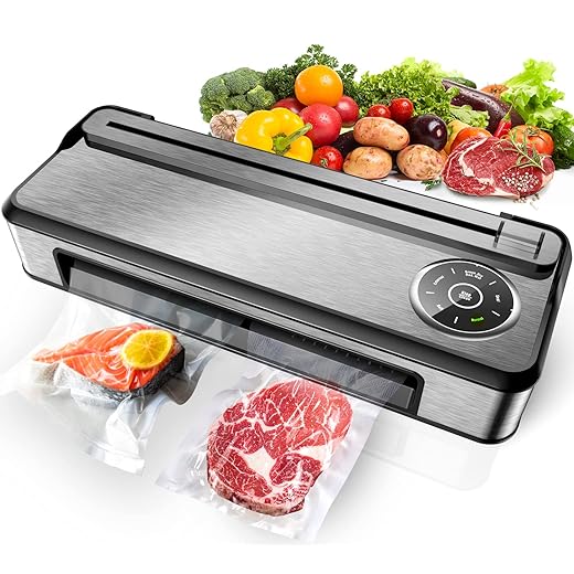 Automatic Vacuum Sealer Machine -85kPa, Food Saver Vacuum Sealer with Cutter, 7 in 1 Food Saver Machine Sealer Dry/Moist Food Modes with Auto Clean, for Food Saving and Sous Vide