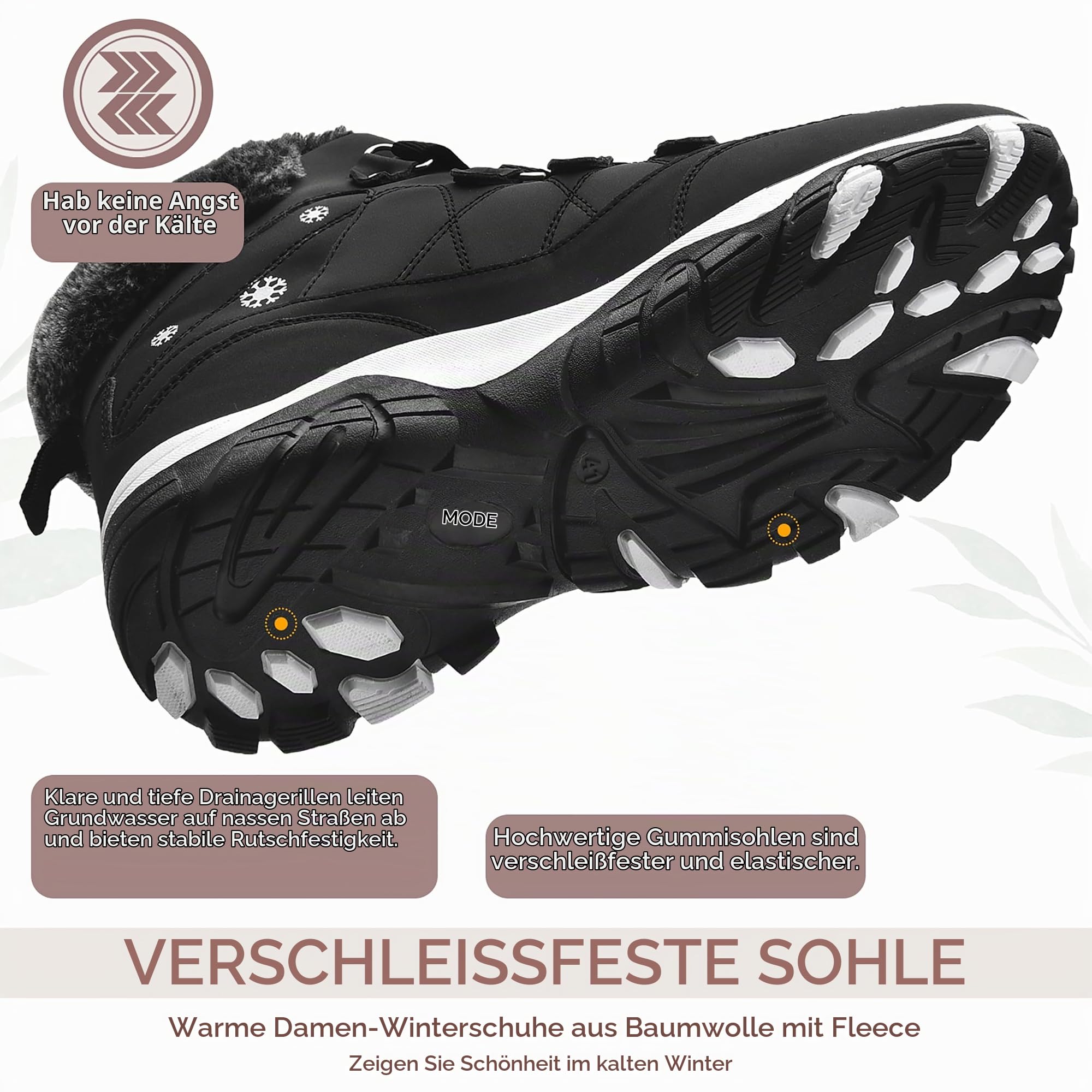 ASHION Winterstiefel Damen Winterschuhe Wanderschuhe Warm Gefüttert Schneestiefel Winter Outdoor Trekking Boots
