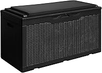 Vista 10 de Devoko Caja de almacenamiento para exteriores de 31 galones, caja de resina impermeable para terraza, con cierre y resistente a los rayos UV
