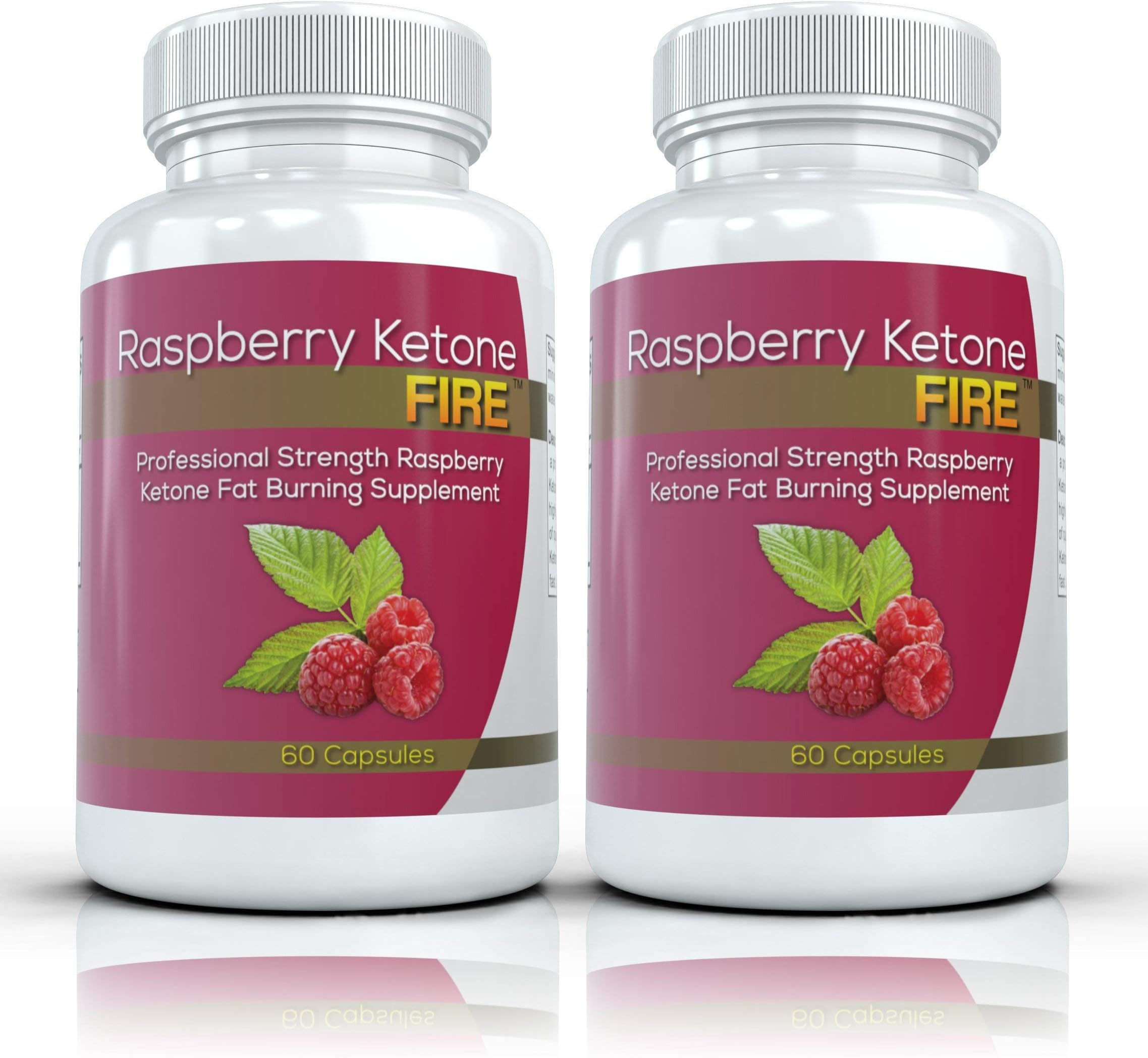 Raspberry Ketone FIRE (2 Bottles) - Professional Strength Raspberry Ketones Fat Burning Formula. The New All Natural Weight Loss Supplement. 250mg (60 Capsules per Bottle)