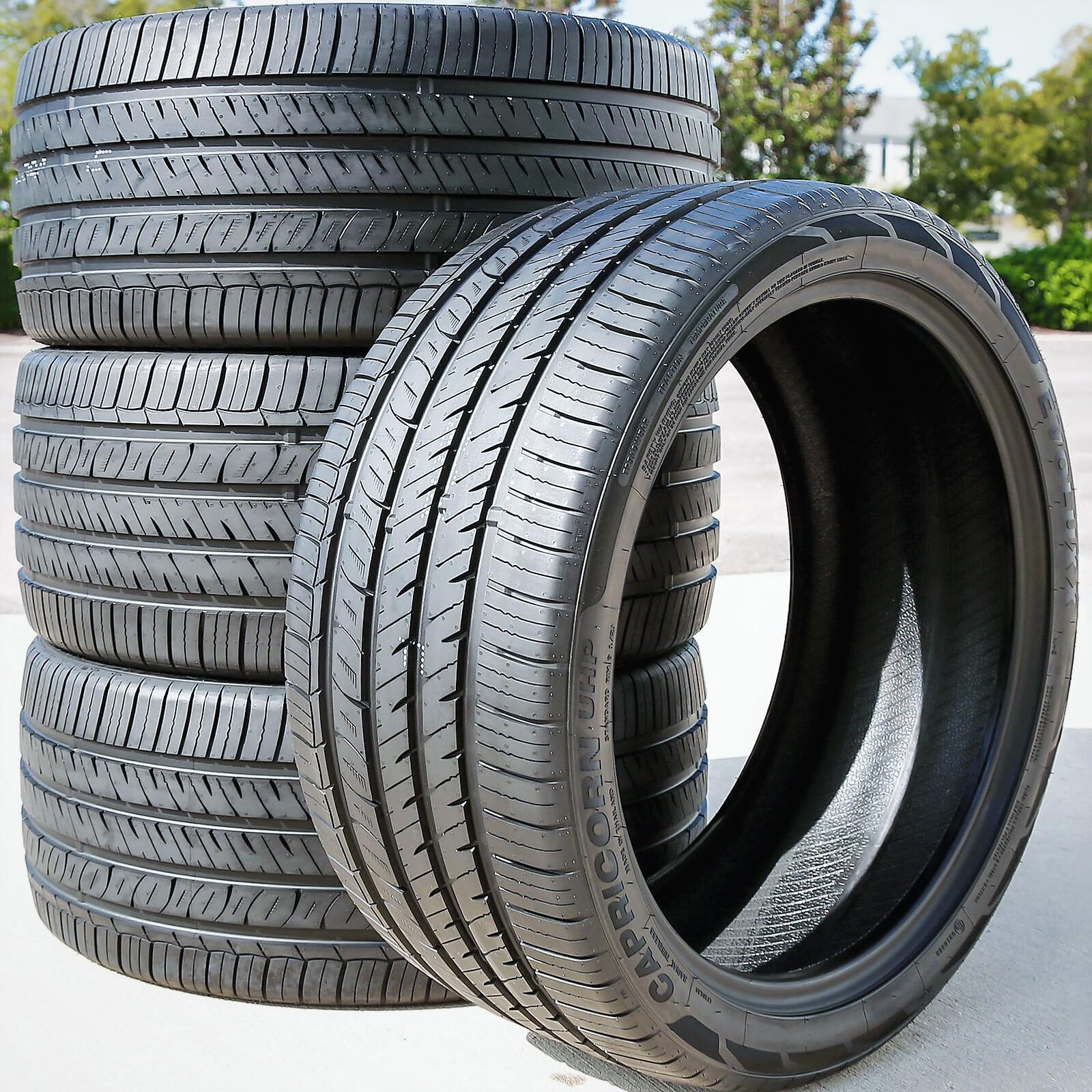 Set of 4 (FOUR) Evoluxx Capricorn UHP All-Season Truck/SUV High Performance Radial Tires-265/35R22 265/35/22 265/35-22 102W Load Range XL 4-Ply BSW Black Side Wall UTQG 480AA
