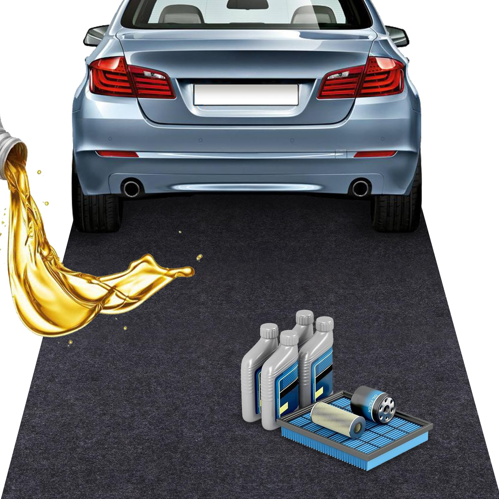 YSOOUA Öl Auffangmatte Garage Ölmatte 100x200 cm Premium Ölbindematte Ölmatte Robuste Schutzmatte Werkbank Unterlage Garagenboden Matten Vielseitiger Garagen Protektor Strapazierfähige Saugmatte