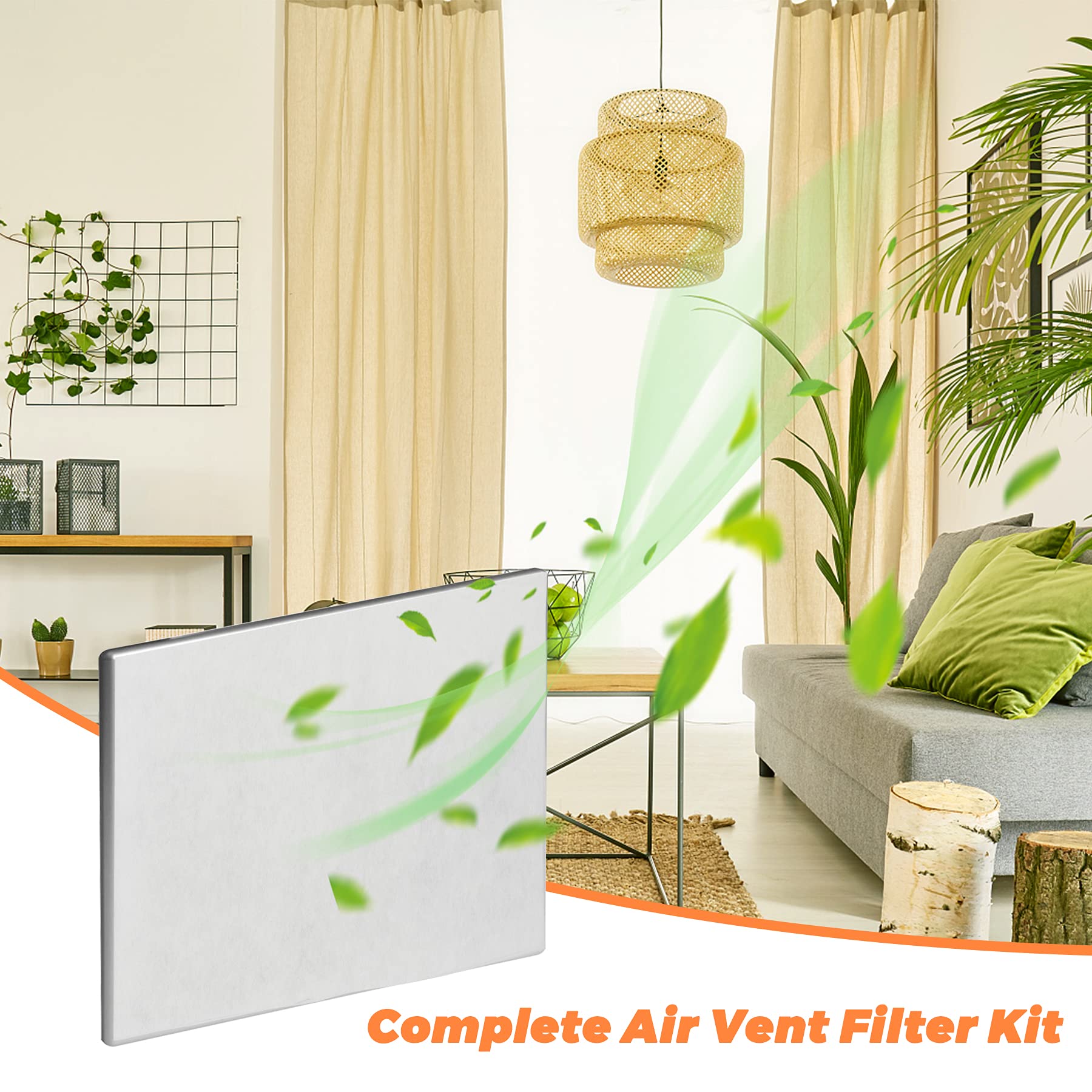 GCGOODS Kit completo de filtro de ventilación de aire, medios electrostáticos de 90 pulgadas x 20 pulgadas con cinta de instalación (36 filtros por paquete), filtros de aire para HVAC, AC y