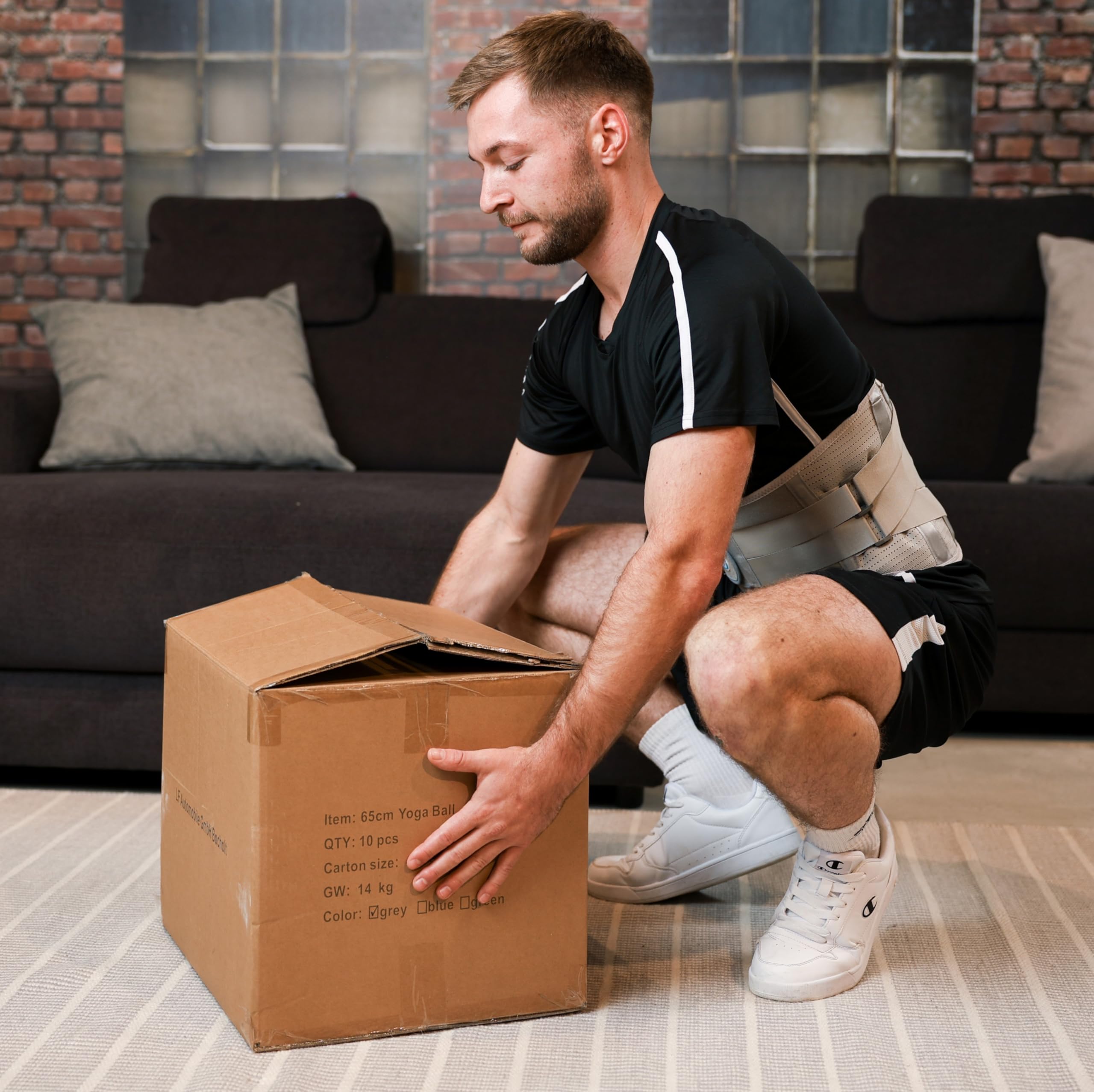 Rückenbandage, professionelle Hilfe bei Rückenschmerzen, Rückengurt mit Stützstreben zur Vermeidung/Linderung von Schmerzen, Ischias