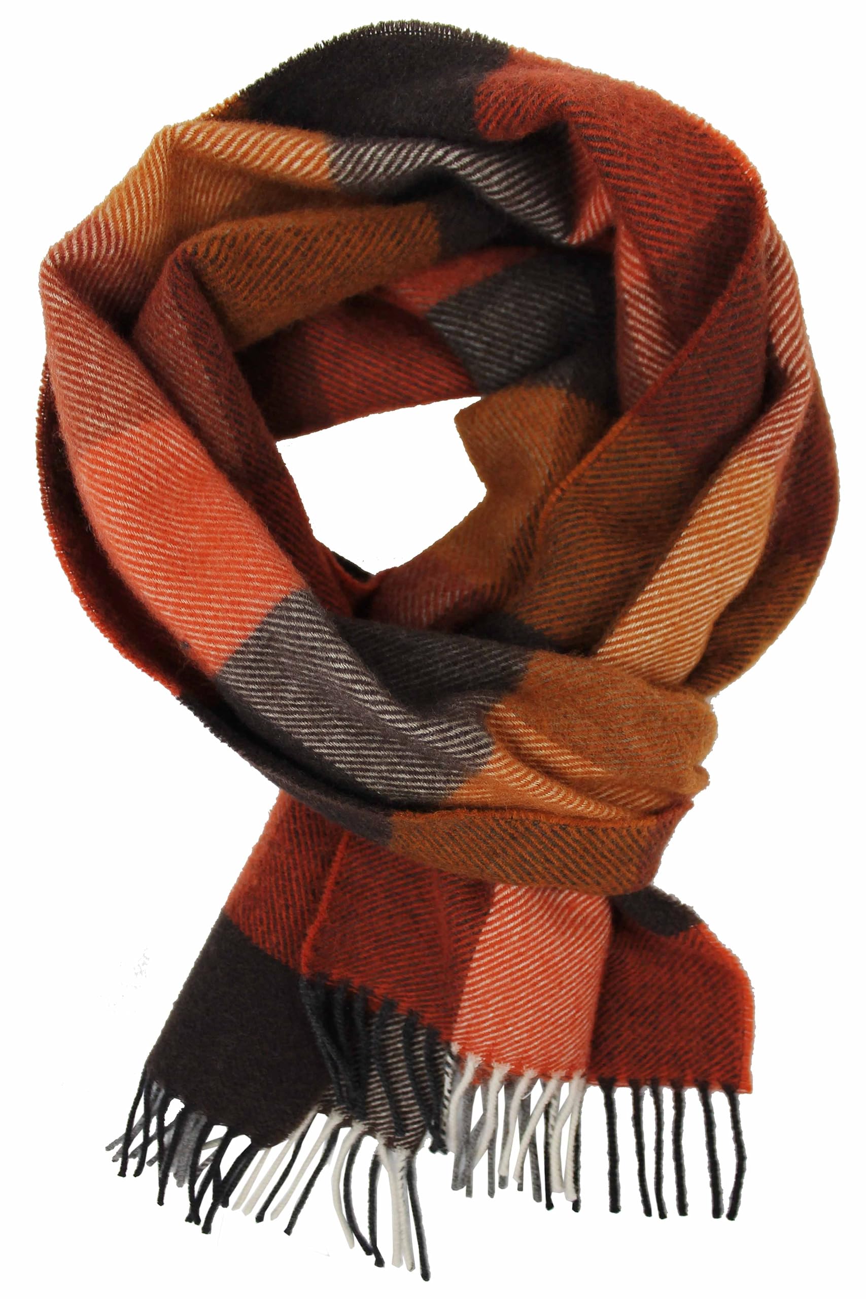 Rotfuchs Sciarpa invernale da uomo, a quadretti, in lana, alla moda, made in Germany
