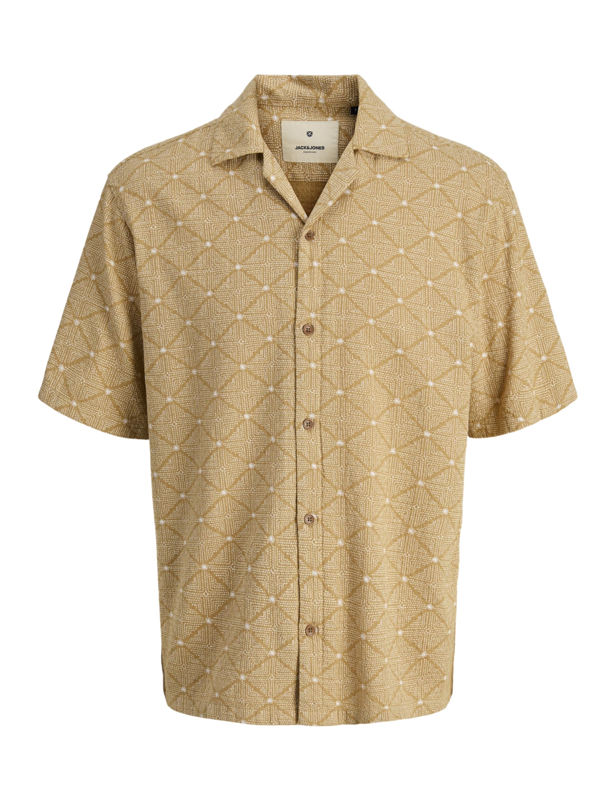 JACK & JONES Jprbluvincent Print Resort S/S Shirt Sn, Lark, M