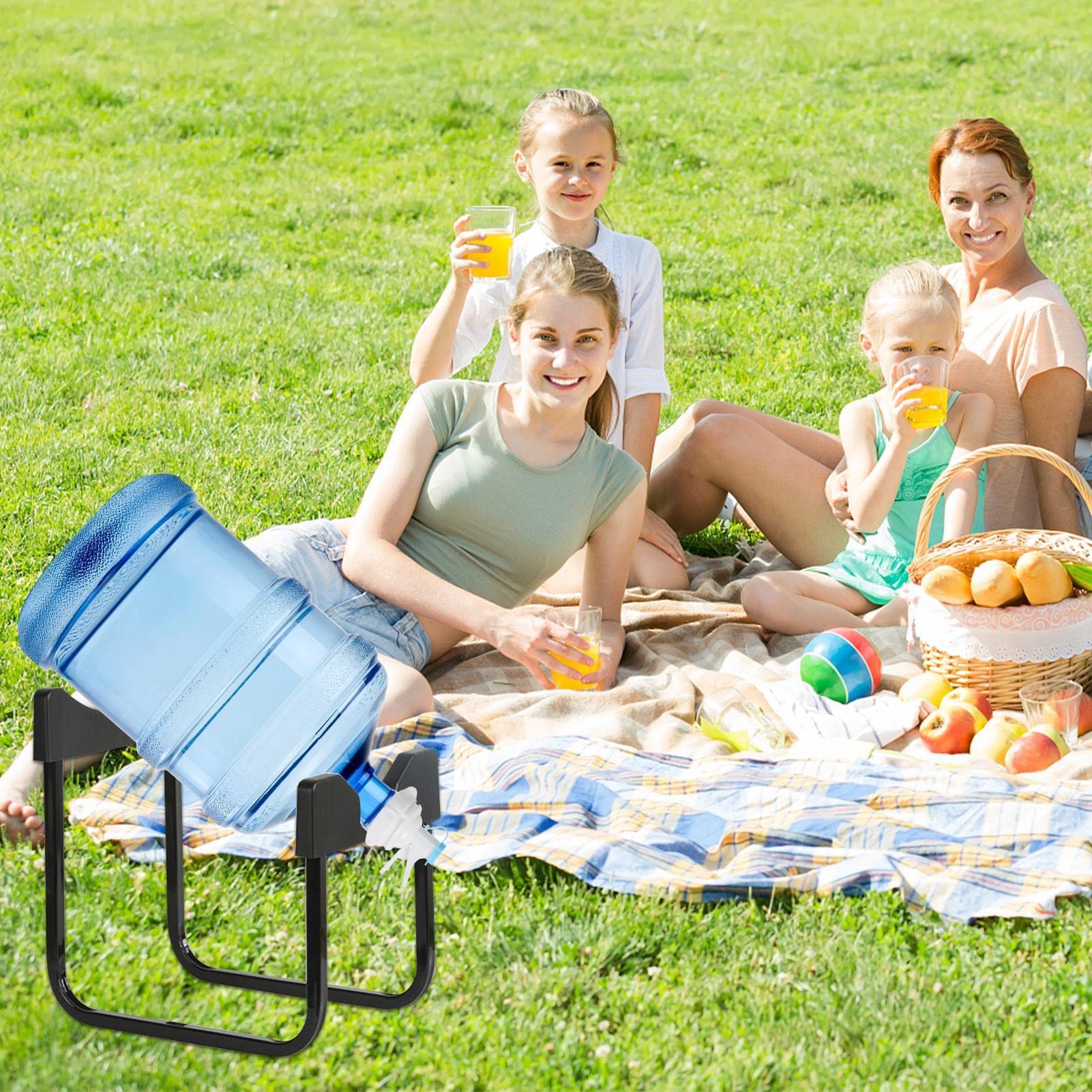 Porte-Bouteille d'3 à 5 gallons Support Distributeur d'eau Anti-Fuite Bec réutilisable Compatible Bouche Bouteille Non filetée