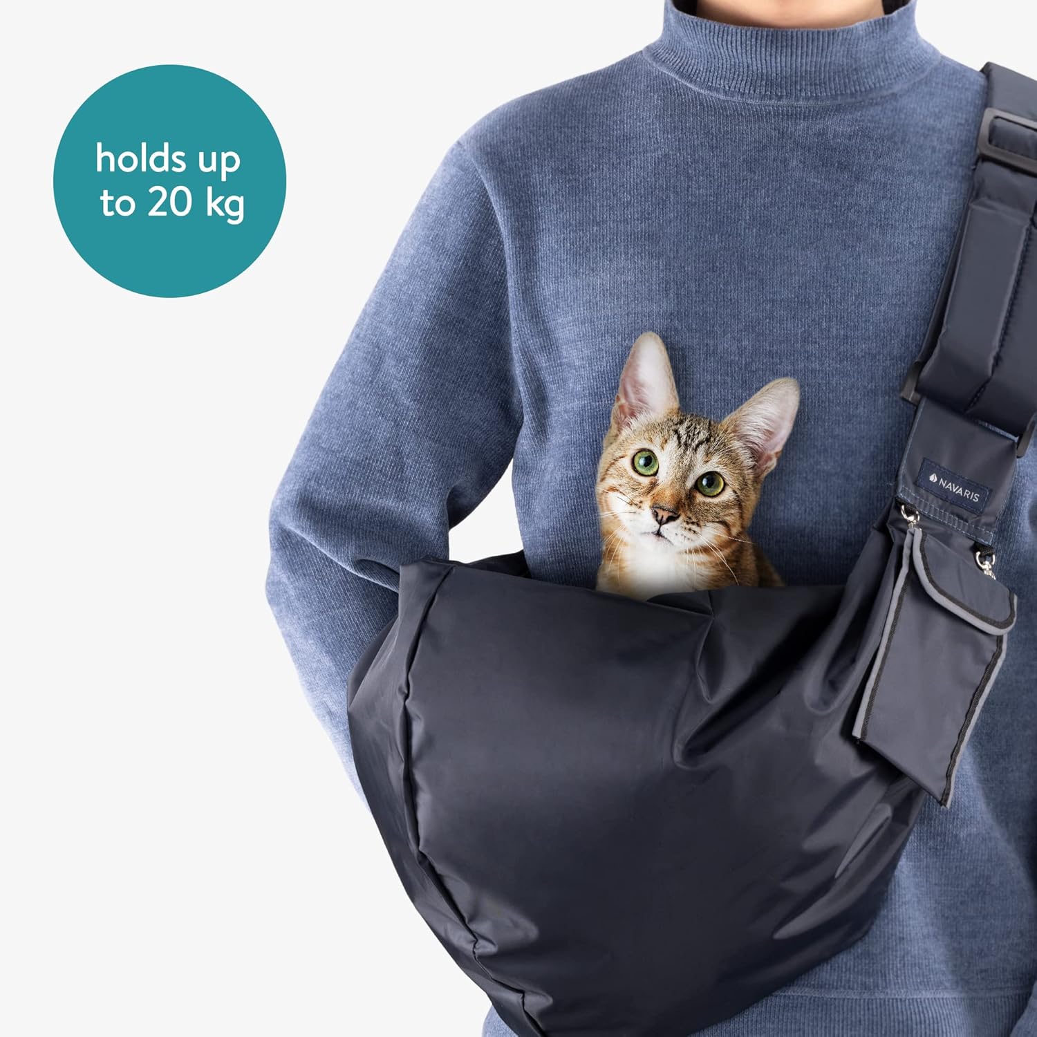 Navaris Dog Carrier Sling Pet Carrier Pouch for Walking Papoose Dog Carry Bag for HandsFree